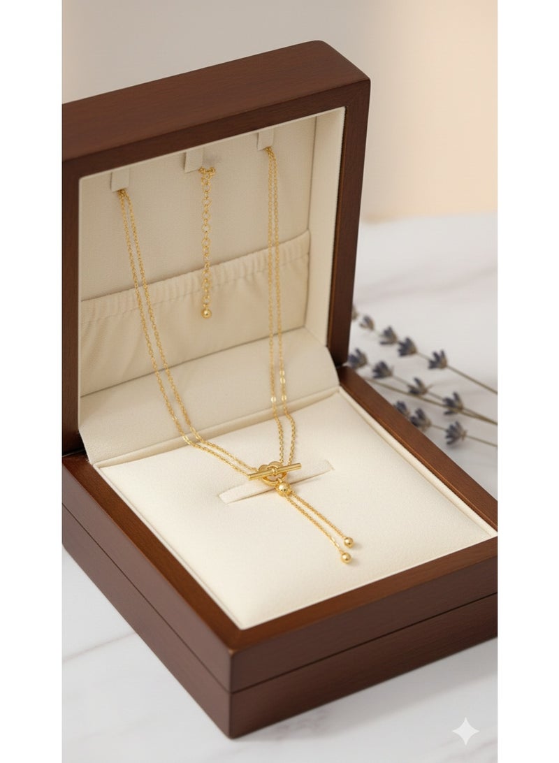 WARD Elegant Gold Plated Stainless Steel Necklace for Women - Modern Stylish Design - Tarnish Resistant. - Image 3